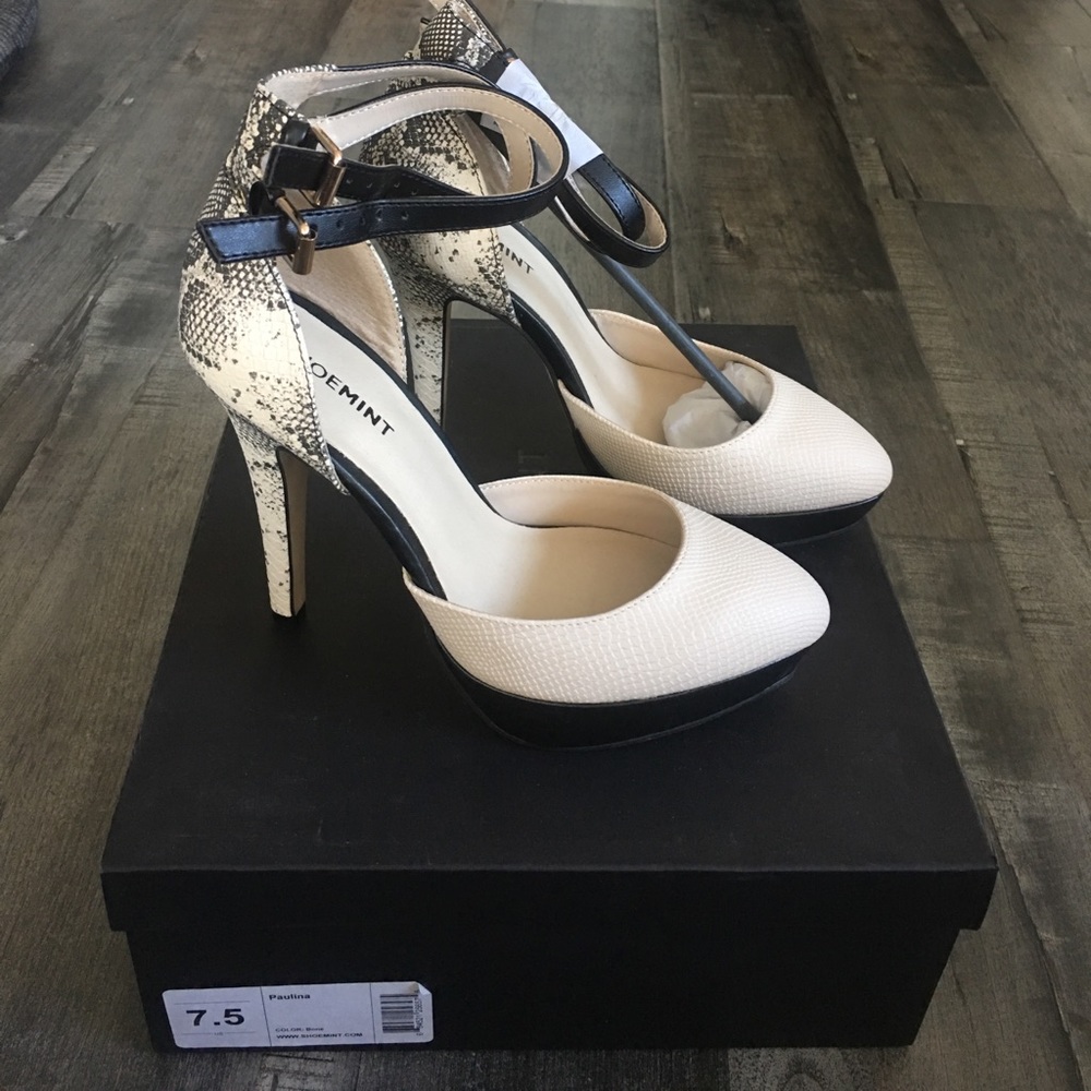 New Bone and Black Heels