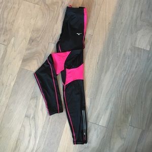 Mizuno BG3000 Running Leggings/Tights (Black/Pink)