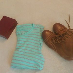 a.n.a Striped Blue and Grey long sleeved Top