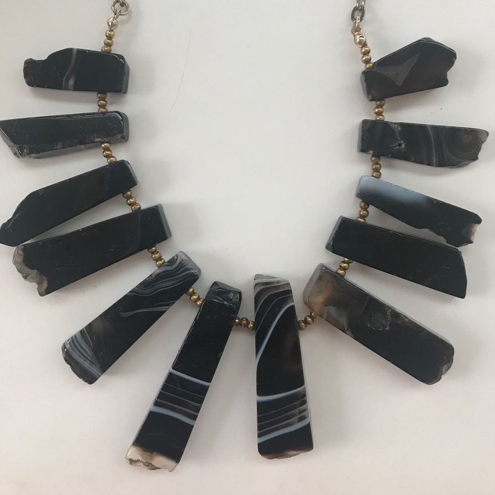 Black Geode Statement Necklace