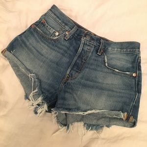 Levi's 501 cut off denim shorts