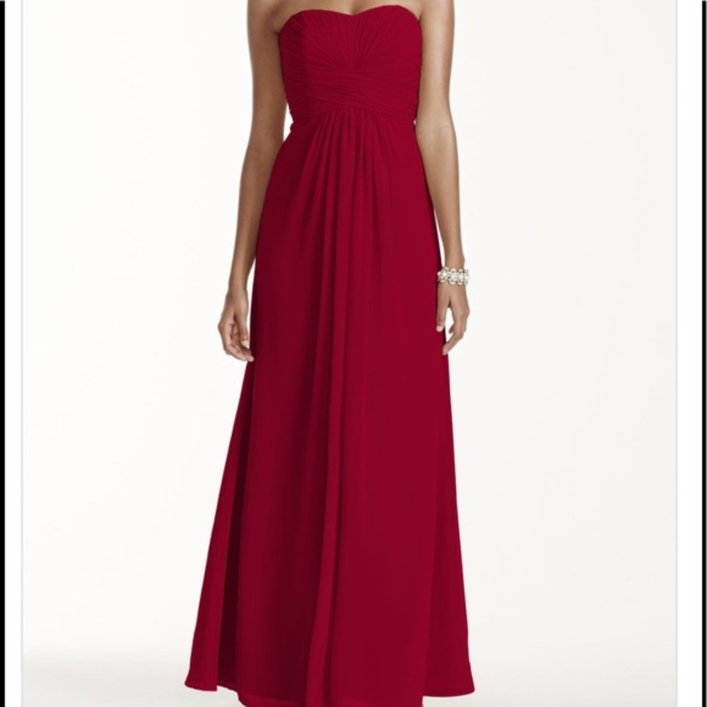 David's Bridal Apple Red Bridesmaid Dress Sz 8