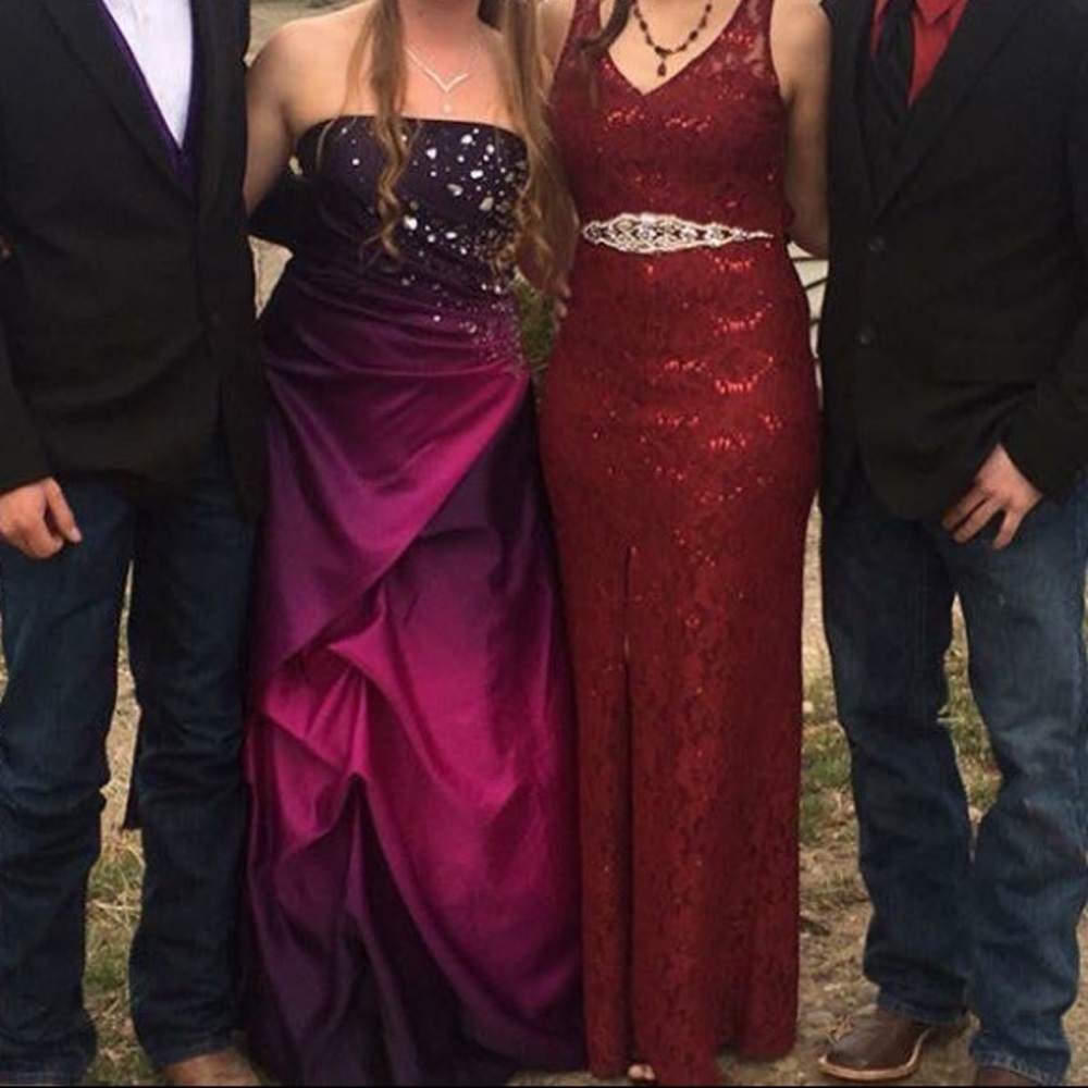 Burgundy prom dress