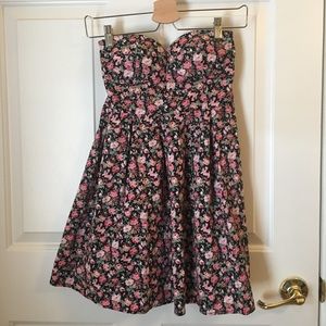 Pink and Black floral dress