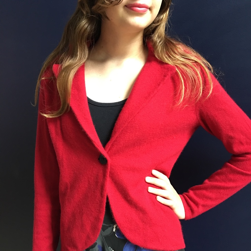 Red Cashmere Cardigan