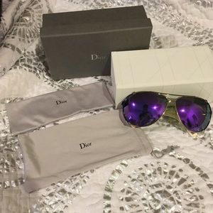 Dior aviator sunglasses. Purple lenses.