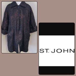 ST. JOHN Black Bronze Metallic Jacket 6