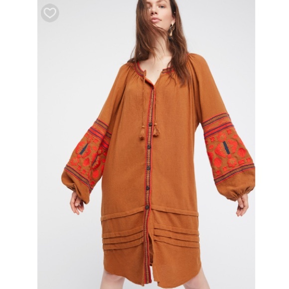 Free People In The Clear Embroidered Maxi Desert - Picture 2 of 8