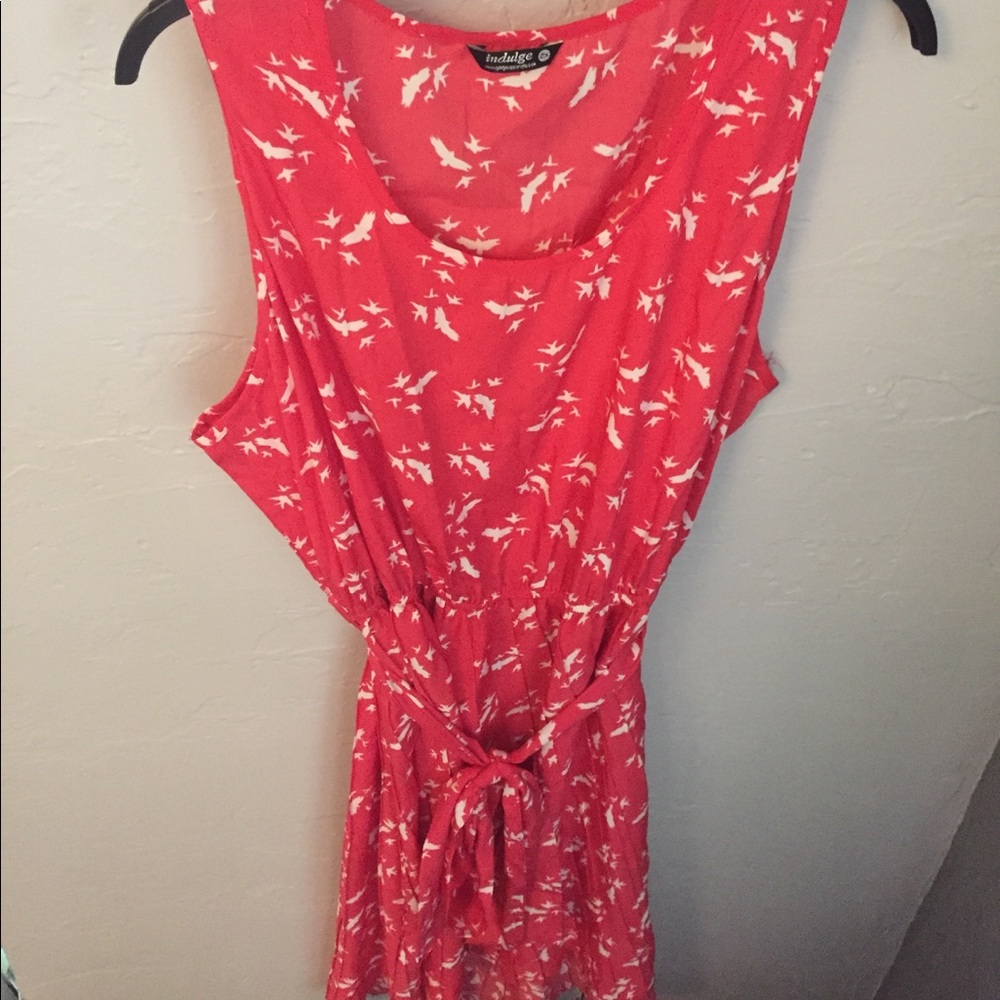 Bird print hi/lo dress