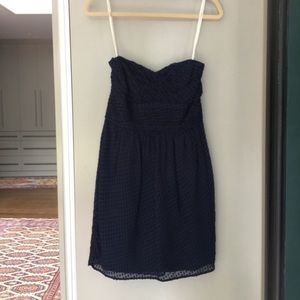 Strapless blue Shoshanna dress