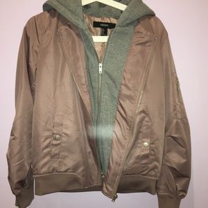 FOREVER 21 hooded bomber jacket