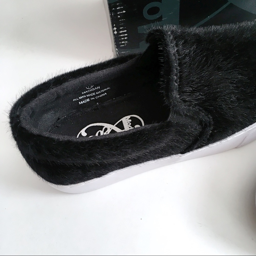 Modern Rebel black faux Pony hair slip on sneaks - Picture 3 of 8