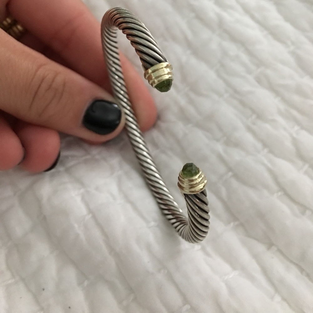 David Yurman bracelet with Peridot and 14k Gold