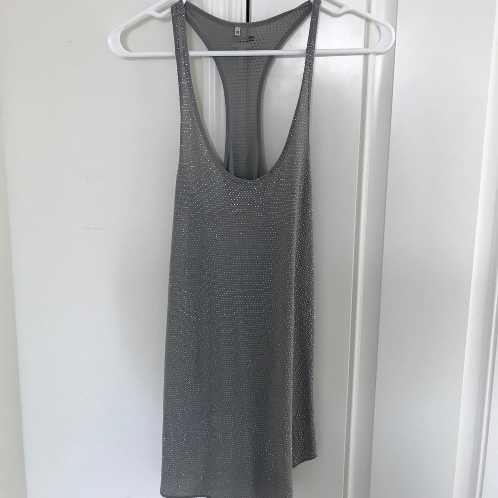Joe's xs gray studded racerback top