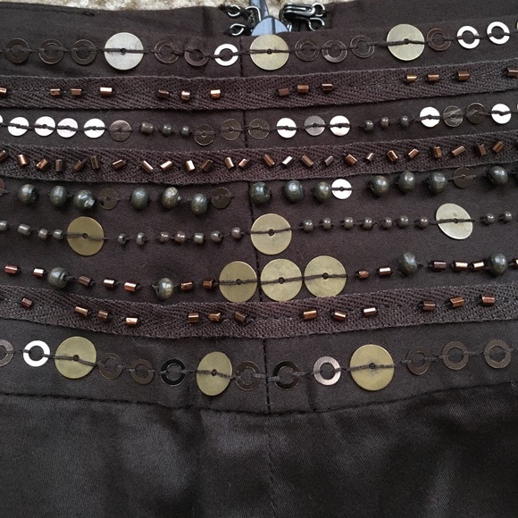 NWT Ann Taylor Beaded Skirt Espresso size 4 - Picture 3 of 6