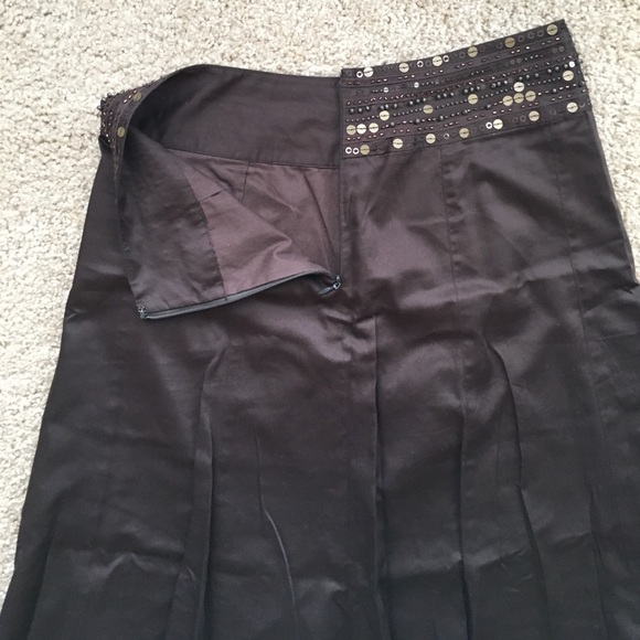 NWT Ann Taylor Beaded Skirt Espresso size 4 - Picture 4 of 6