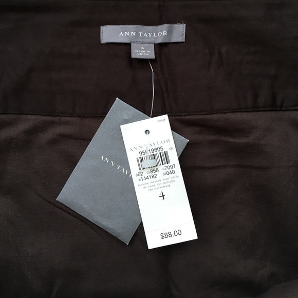 NWT Ann Taylor Beaded Skirt Espresso size 4 - Picture 6 of 6