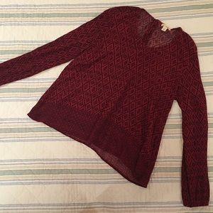 Francesca's Long Sleeve Patterned Shirt