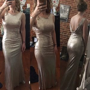 SOLD! Lulu's Gold Sequin Maxi