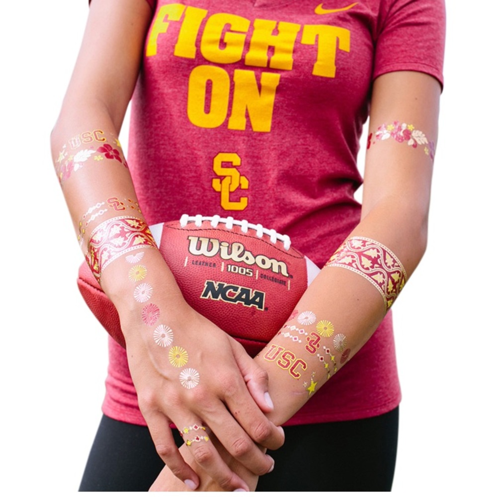 USC tattoos and hair bow