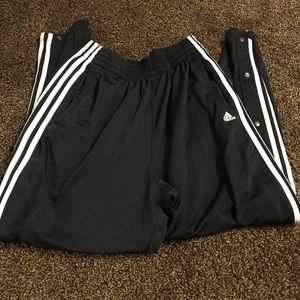 Navy Blue 3 Stripe Adidas tearaway pants SZ M