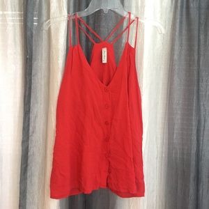 Red flowey lightweight summer shirt