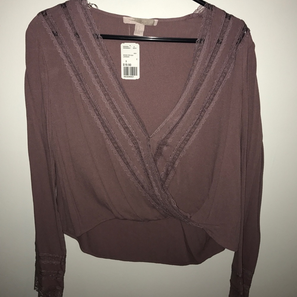 Purple Forever 21 Lace Blouse
