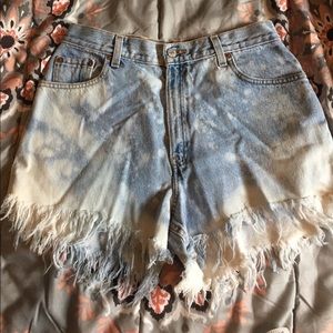 levi's vintage high waist denim shorts bleach