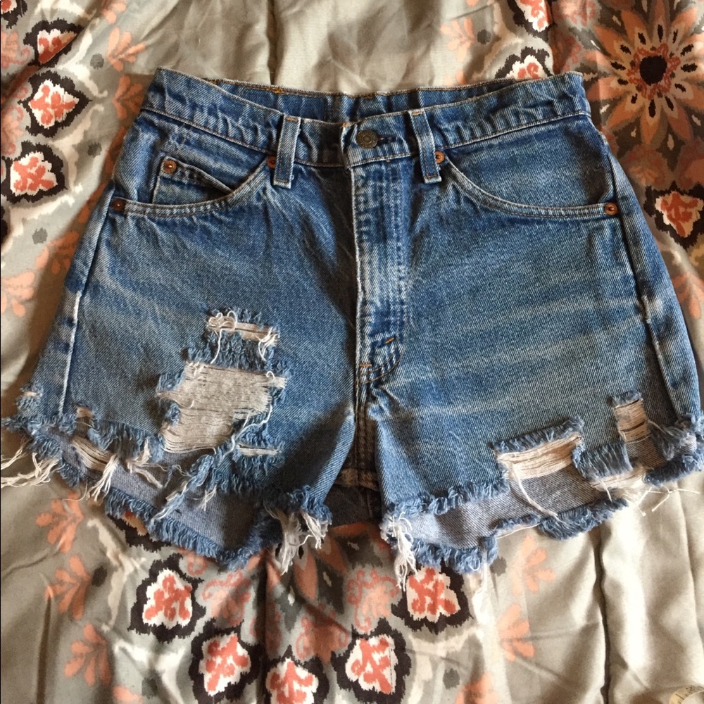 vintage levi's high waist denim shorts
