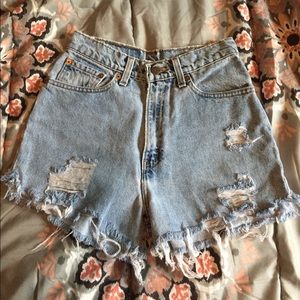 levi's vintage high waist denim shorts cutoffs