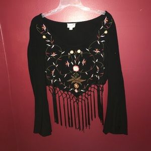 Bell sleeves!!!! Embroidered blouse
