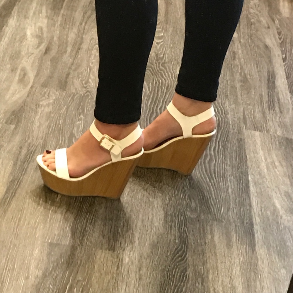 White charlotte russe wedges
