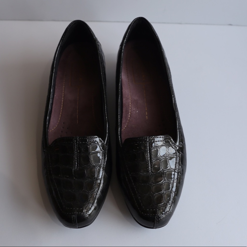 Clarks Alligator Flat Loafers
