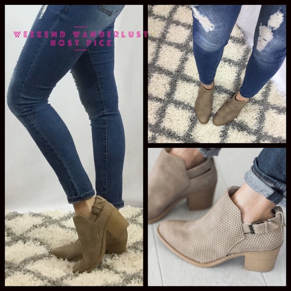 1 LEFT SALE‼️5 ⭐️Perforated Buckled Booties - Picture 2 of 7