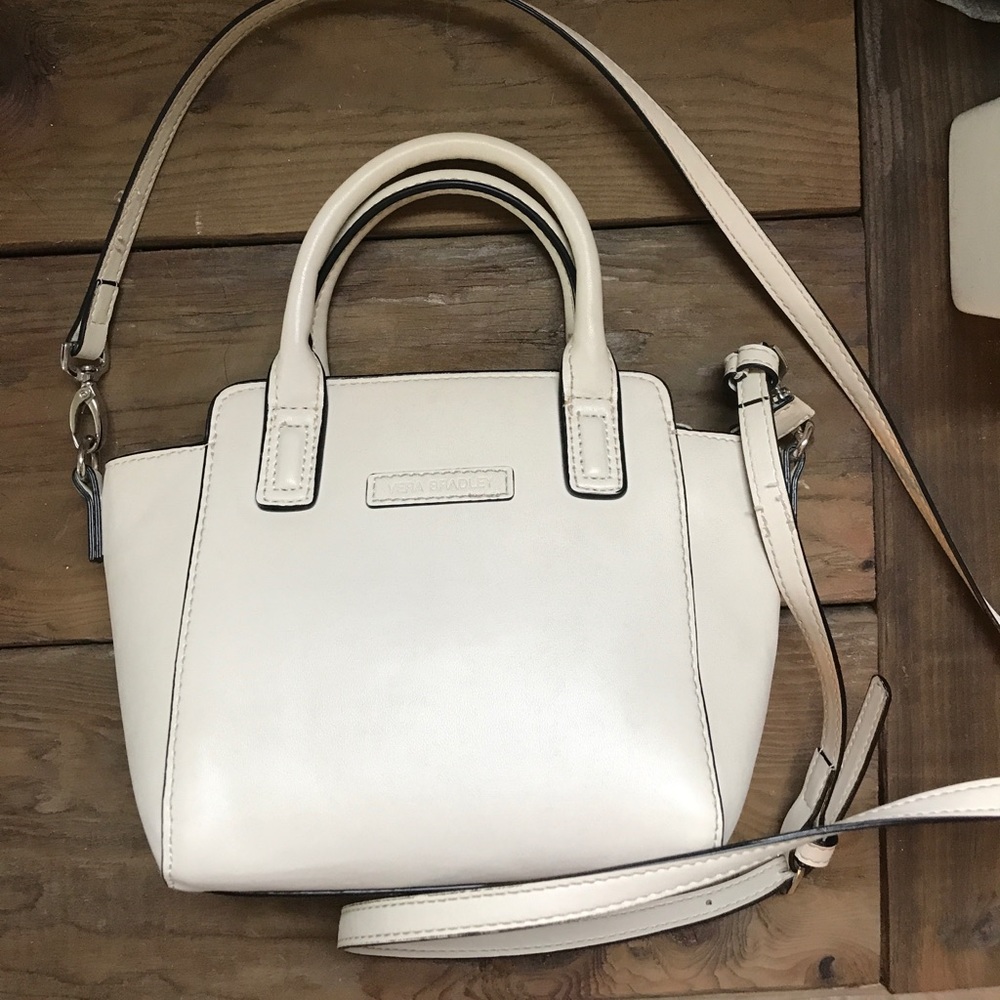 Small faux leather off white Vera Bradley bag