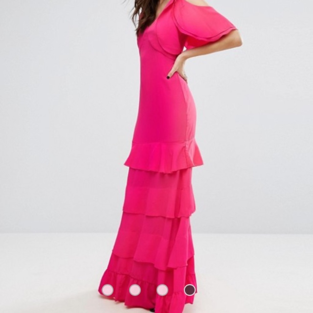 Frill cold shoulder maxi dress NEW - Picture 4 of 8
