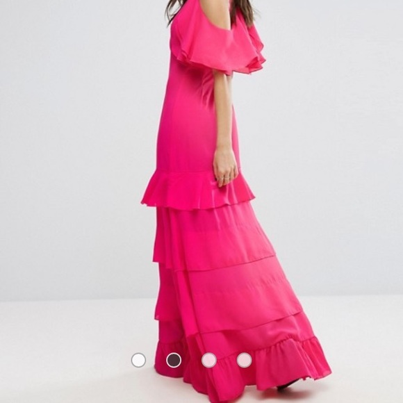 Frill cold shoulder maxi dress NEW - Picture 2 of 8