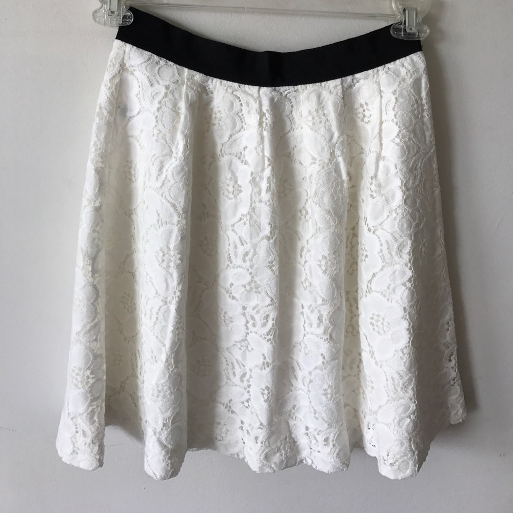LOFT Flowy Floral-Lace A-Line Skirt
