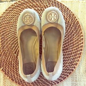 Tory burch woven ballet flats