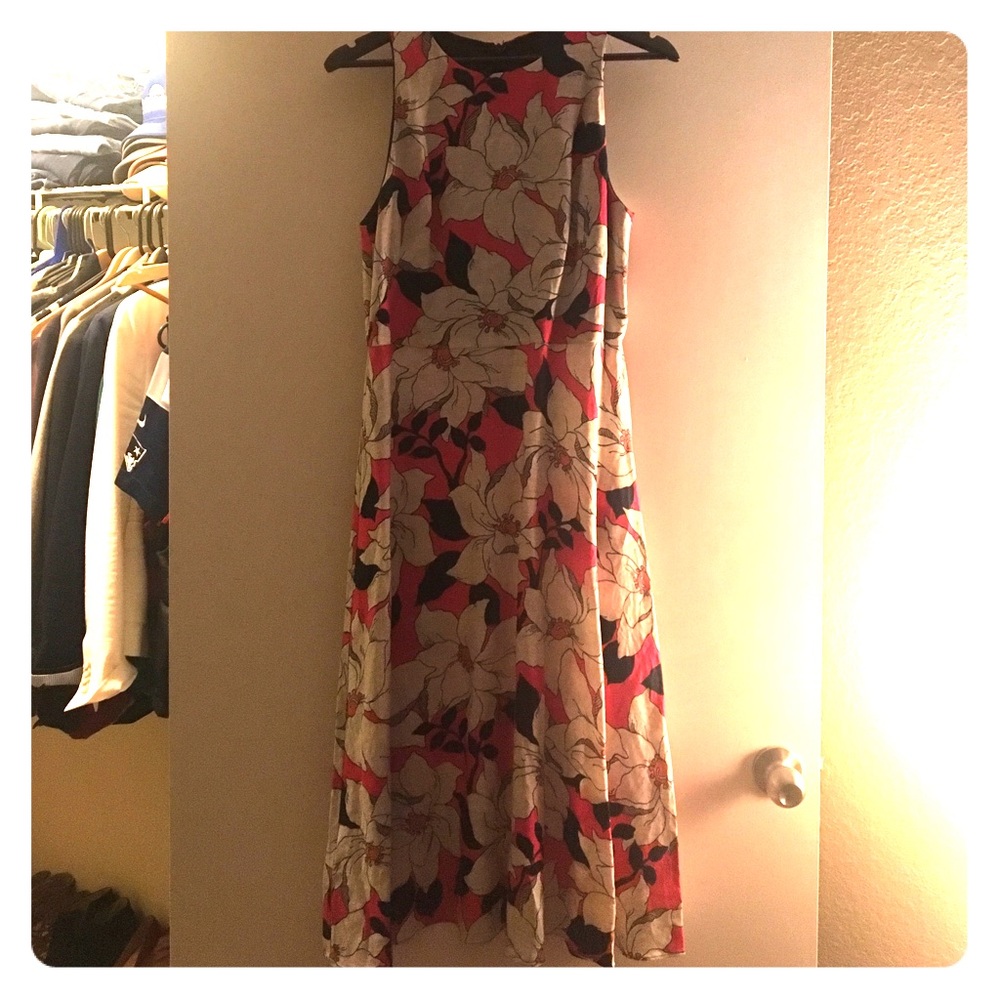 Ann Taylor Flower Print midi dress