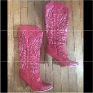 Red cowboy boots