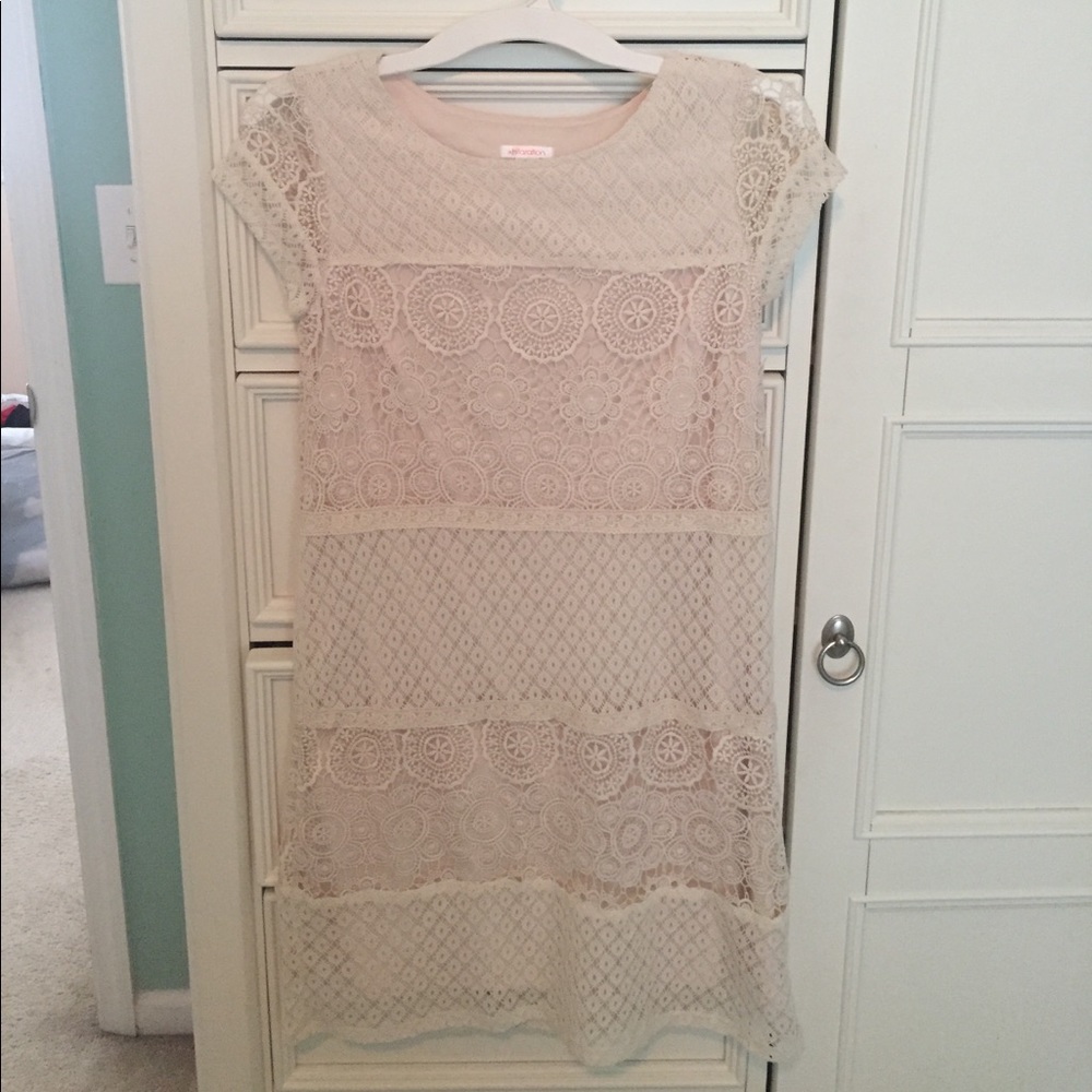 White crochet lace dress