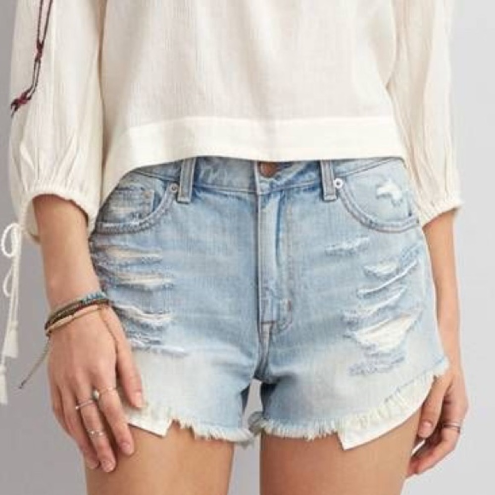 Hi-Rise Festival Distressed Jean Shorts