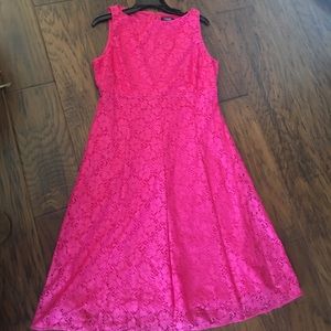 Pink eyelet dress by CHAPS. Fit and Flare