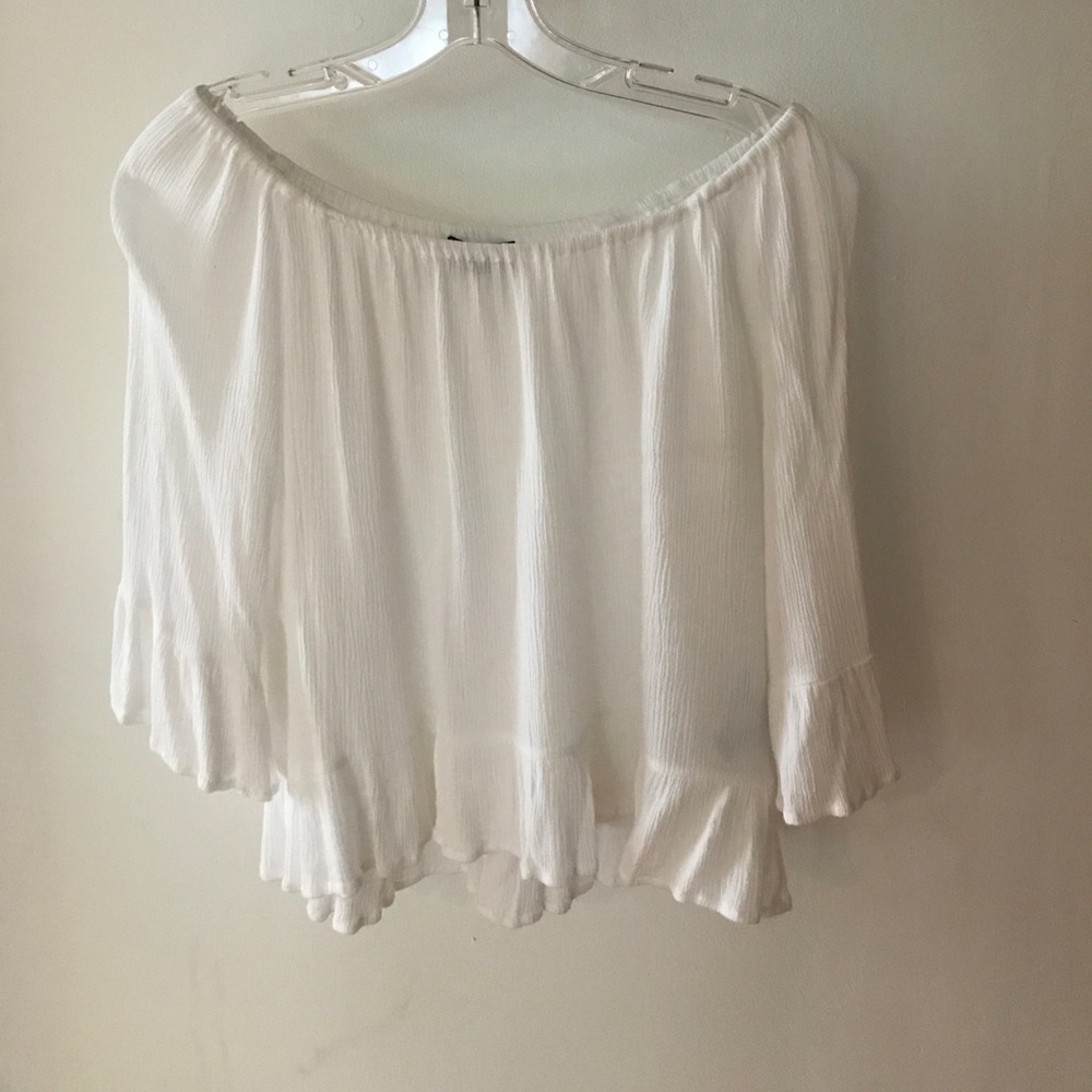 Off shoulder white top