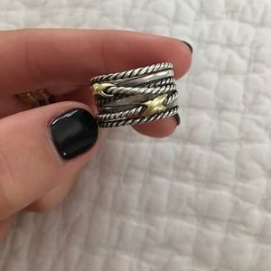 David Yurman double X crossover ring