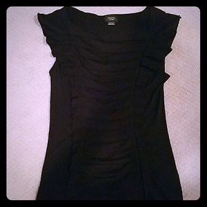 Black top, Pintuck Ruffle front, Anthropologie, XS