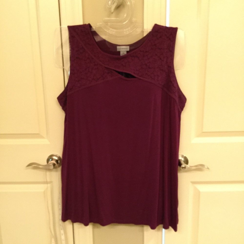 Sleeveless Lace Criss-Cross Neckline Top
