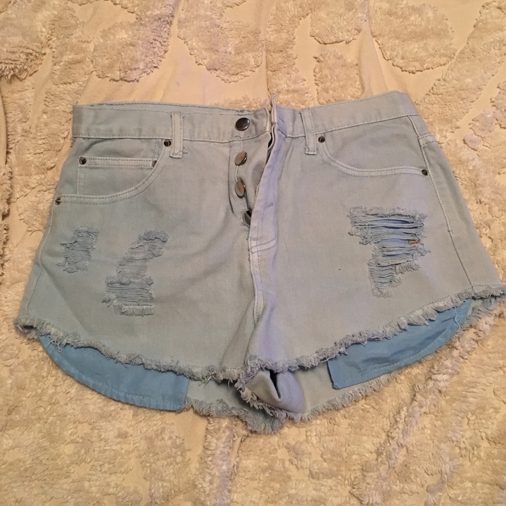 Forever 21 pastel blue jean shorts