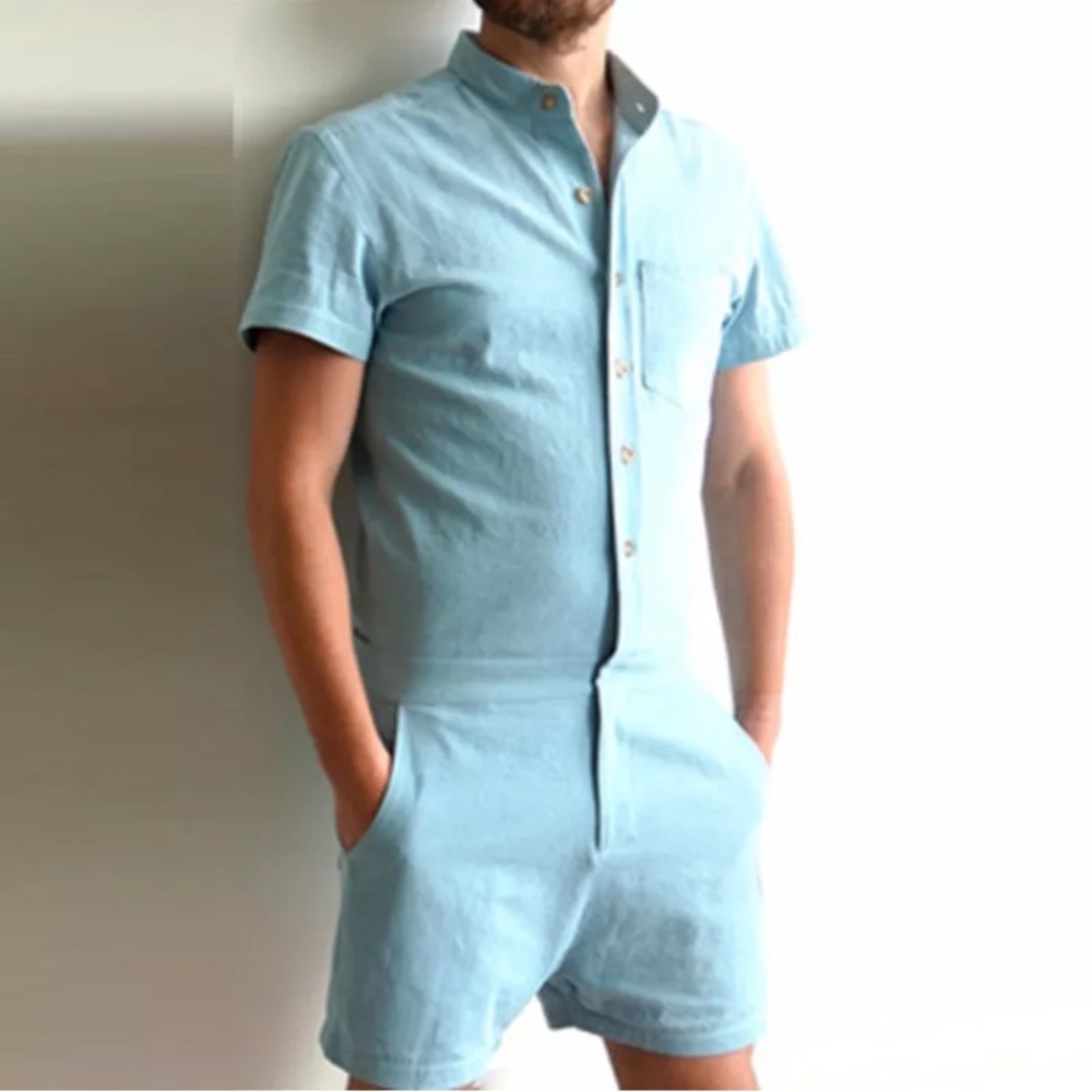 Male Romper Sky Blue Size Medium Like RompHim